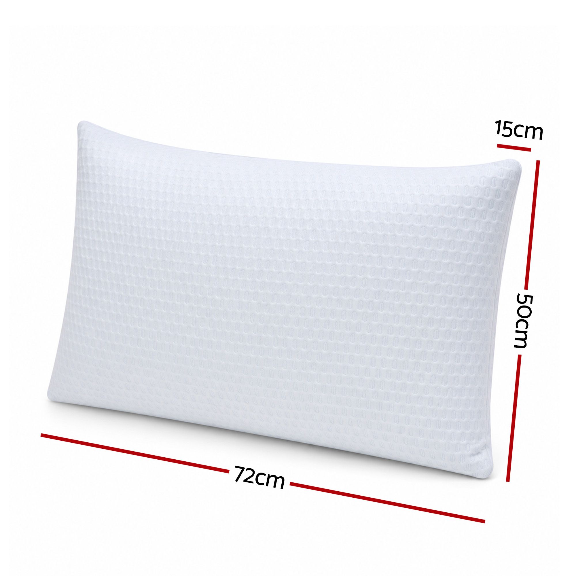 Cooling Memory Foam Pillow 2 Pack, Anti-Flattening Bed Pillows for Hot Sleepers, Adjustable Shredded Gel Side Sleeper Pillow for Neck Support, Washable Cover, 72x50x15cm