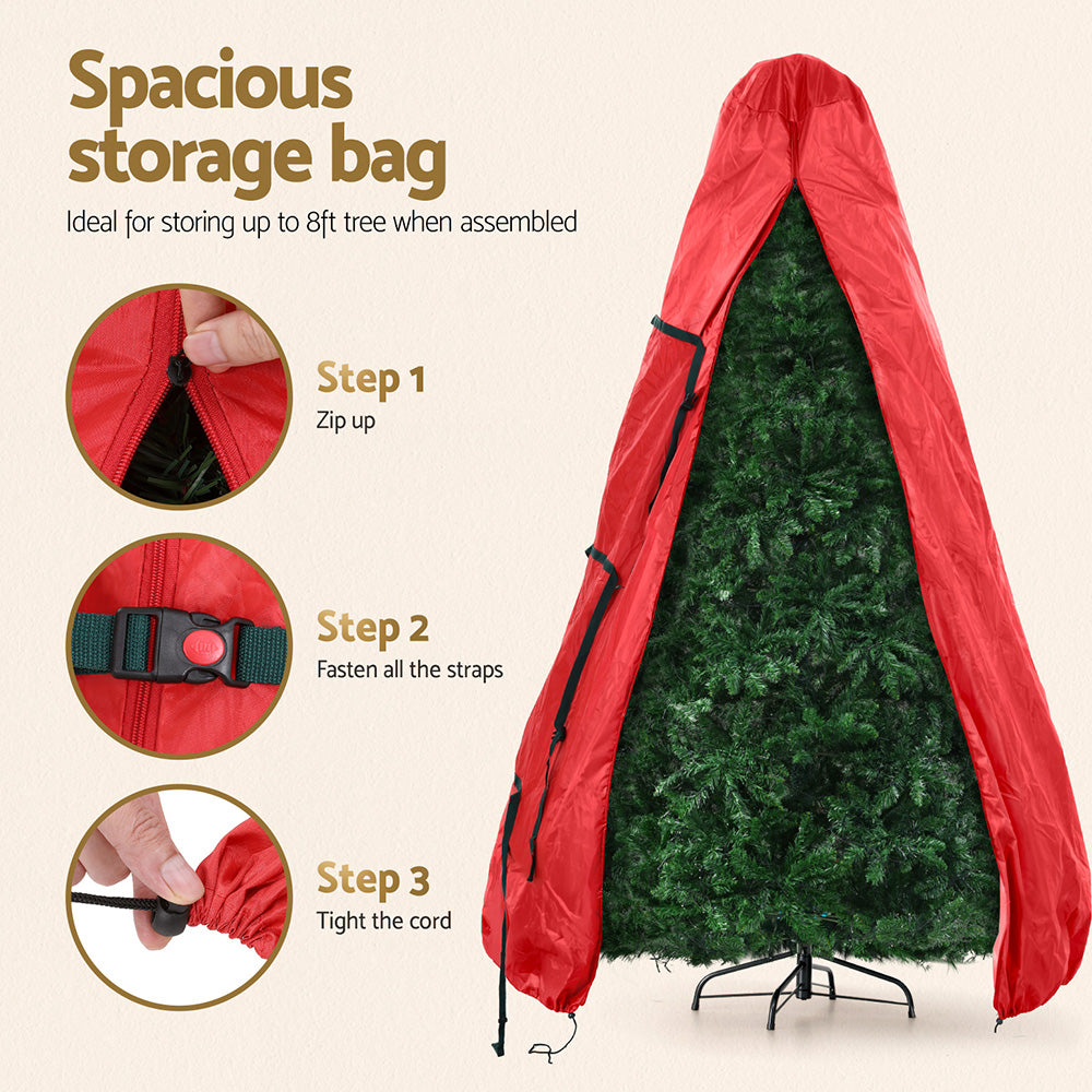 Christmas Tree Storage Bag Fits Up to 8ft Tree Xmas Bag Zipper Red