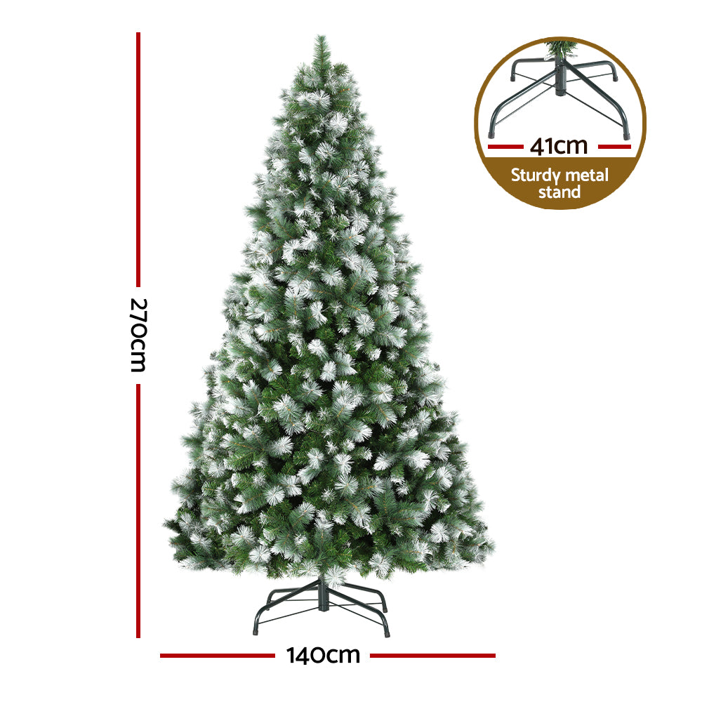 9FT / 2.7M Snowy Pine Needle Christmas Tree – 1765 Tips