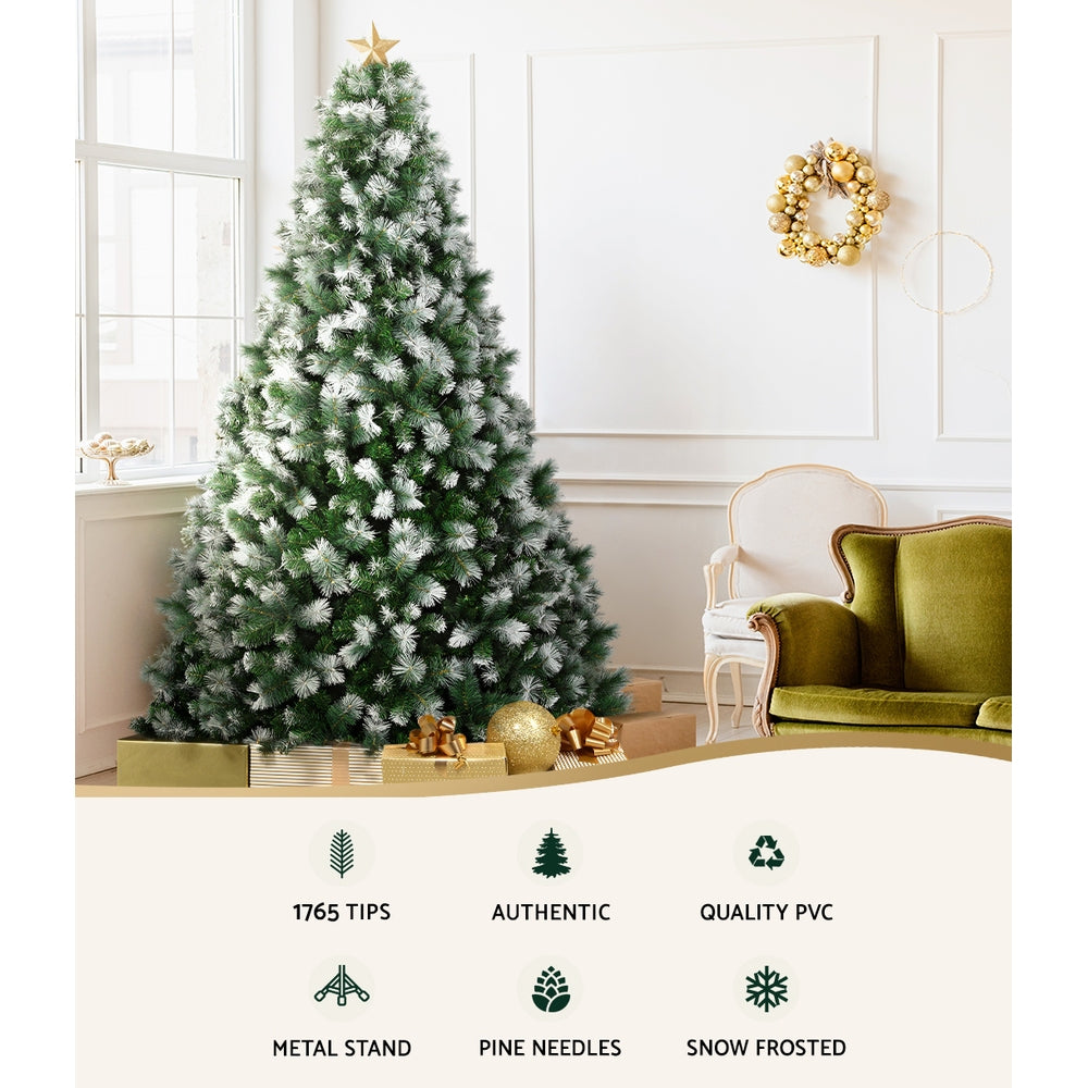9FT / 2.7M Snowy Pine Needle Christmas Tree – 1765 Tips