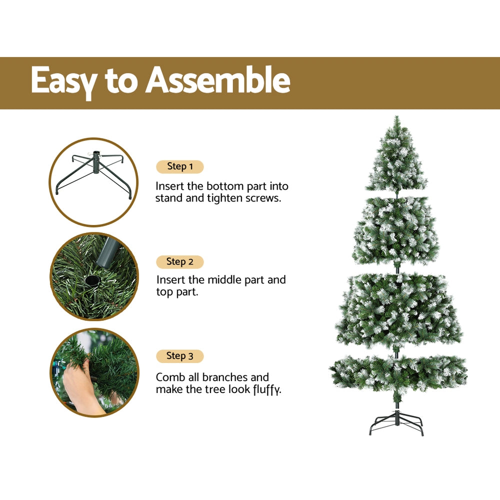 9FT / 2.7M Snowy Pine Needle Christmas Tree – 1765 Tips