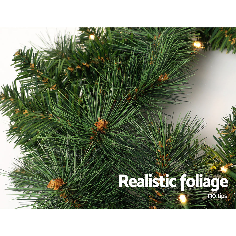 1.8m Christmas Garland with LED lights Party Xmas Decorations featuring realistic evergreen foliage with small pinecone accents and warm lights