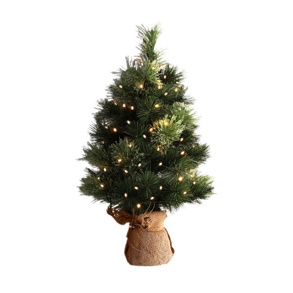 Christmas Tree 60CM Mini Tabletop 8 Light Modes Timer Xmas Tree