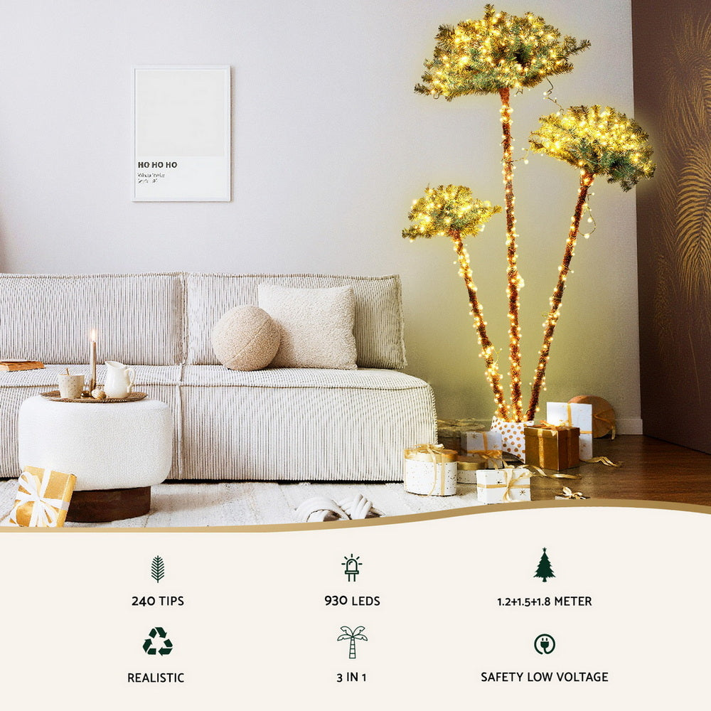 Christmas Tree 3-in-1 LED Xmas Palm Tree Party Decor 1.2/1.5/1.8M