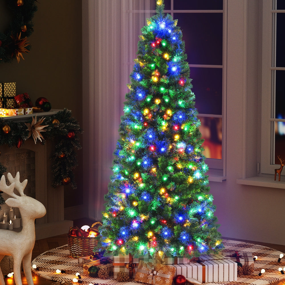 6FT / 1.8M Christmas Tree – Green – 544 Tips – Pre-lit 200 Multi-Colour LED Lights (8 Modes)