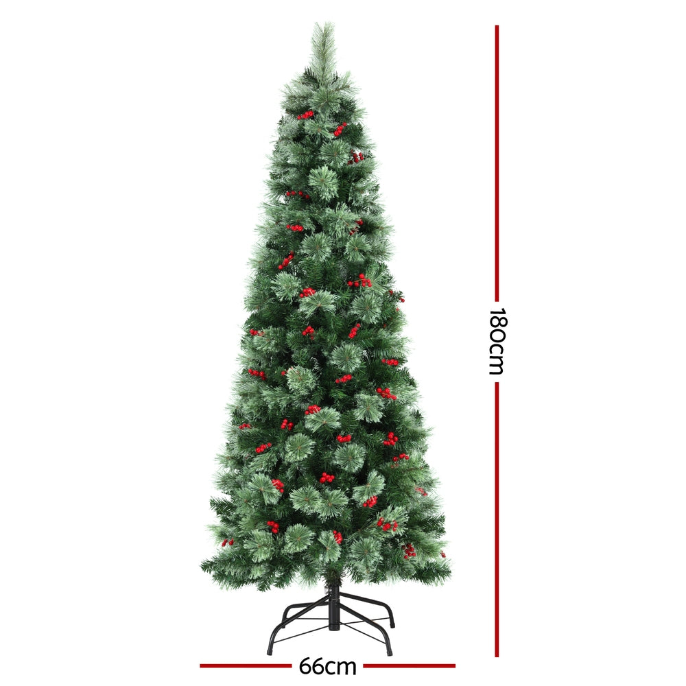 Christmas Tree 1.8M LED Xmas Tree Party Decorations Red Berries