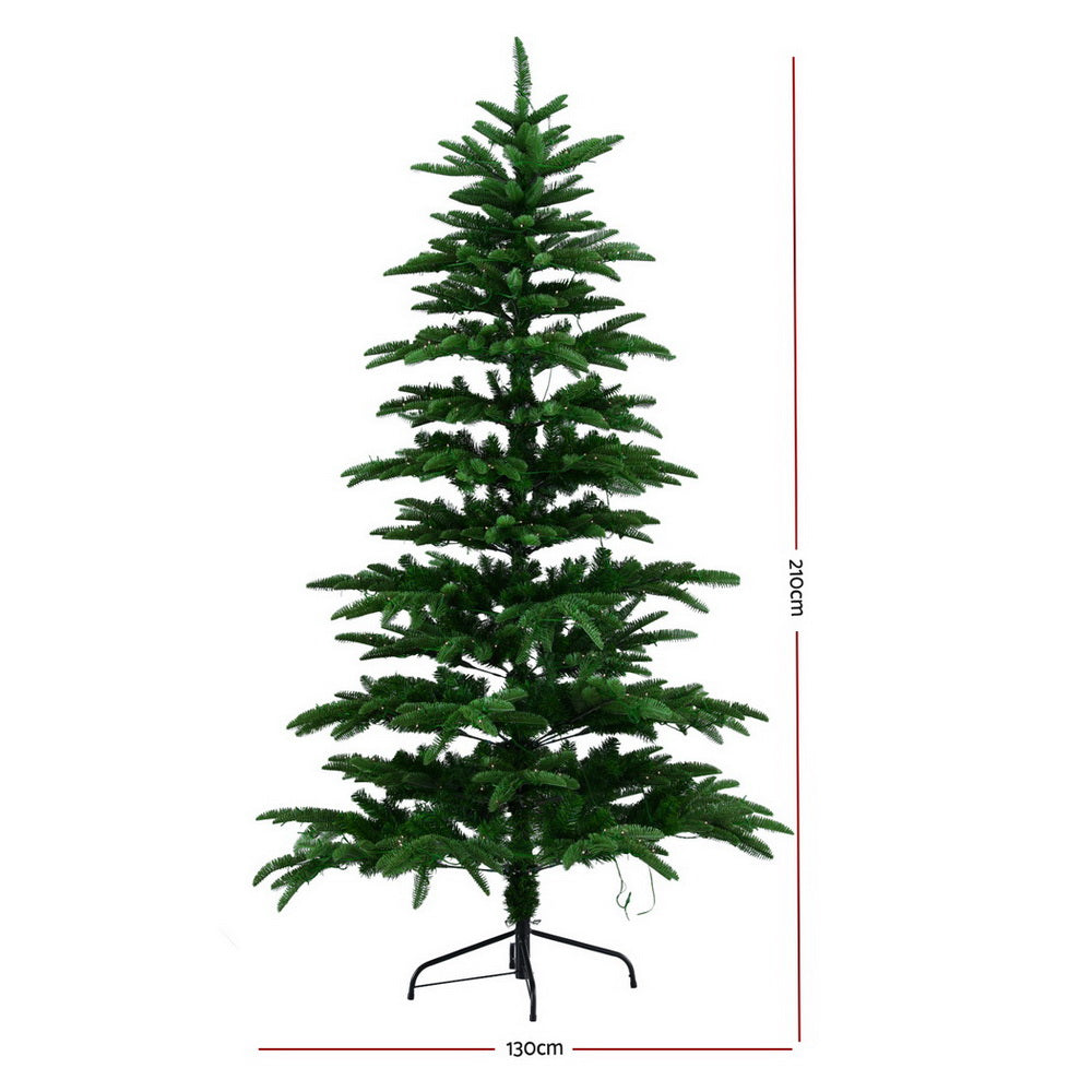 7FT / 2.1M Christmas Tree – Sparse Green – 860 Tips – Pre-lit 400 Warm White LED Lights