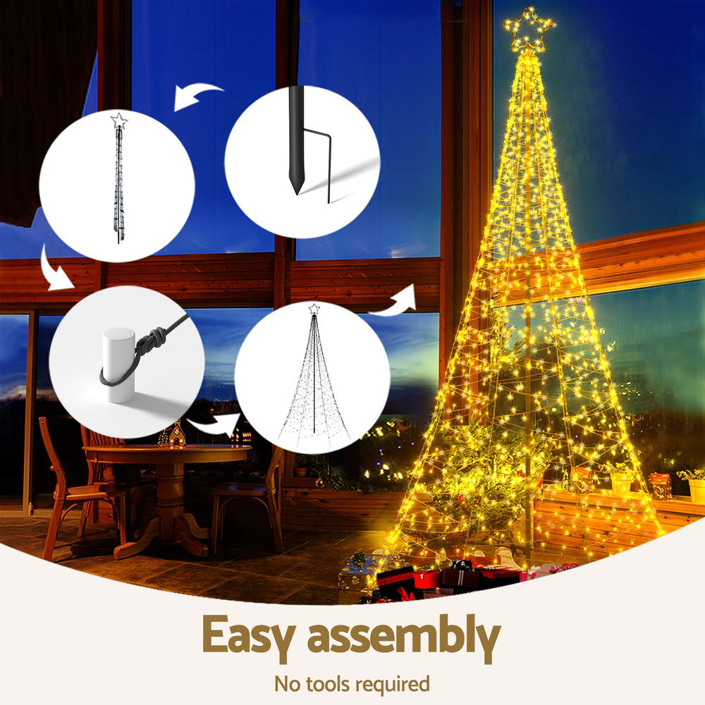 3.6M Christmas Tree 800 LED Solar Net Lights