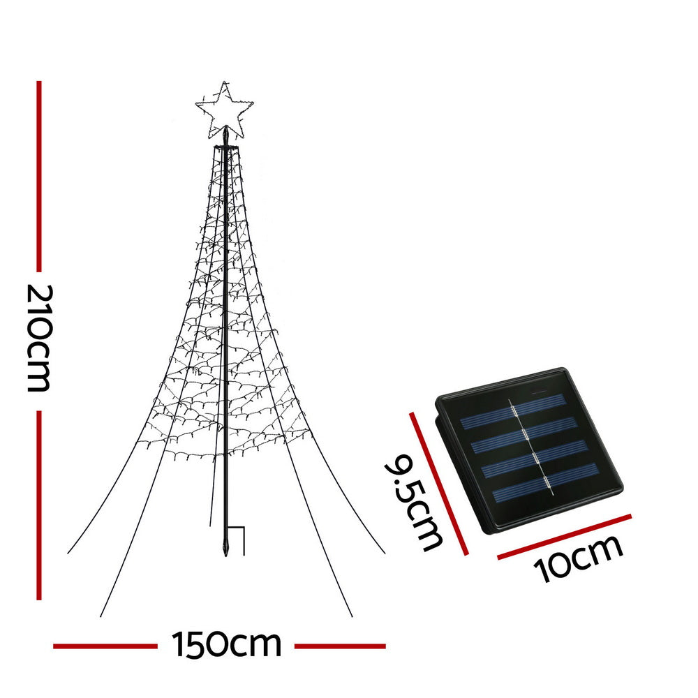 Solar Christmas Tree 2.1m 320 LED Net Lights Xmas Trees Decoration