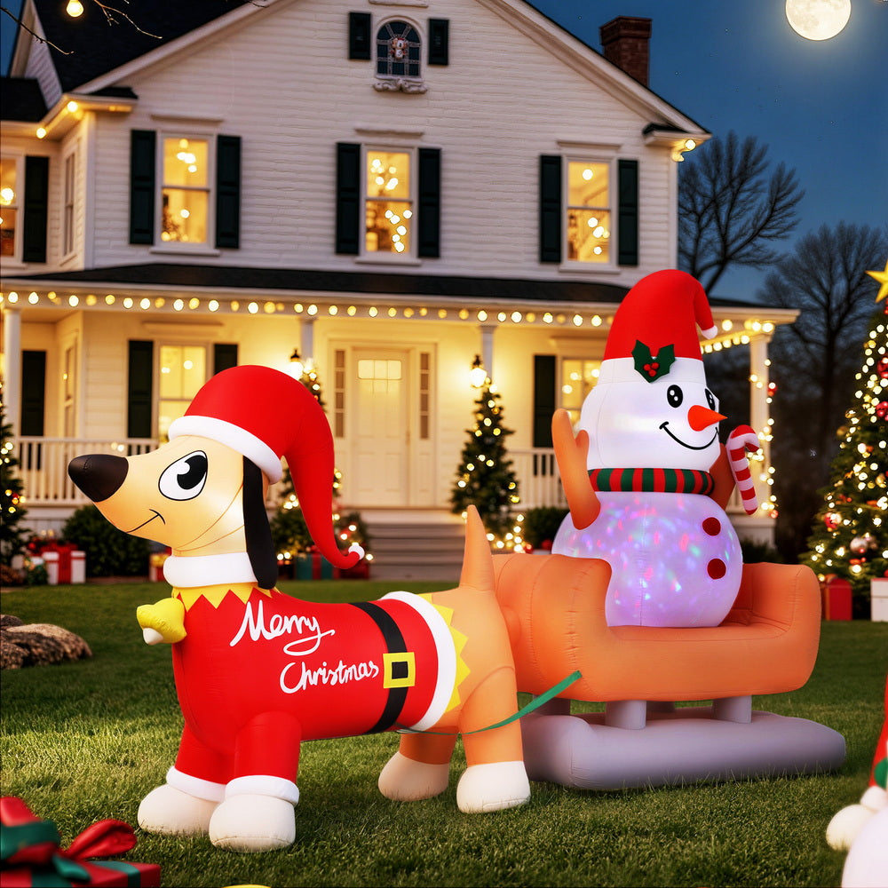 Christmas Inflatable Snowman Dog 4.2M Tall Outdoor Decorations Illuminated