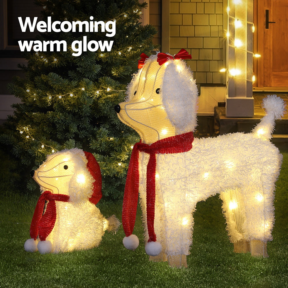Christmas Lights 60 LED Fairy Light 2pcs Dog Decorations Set