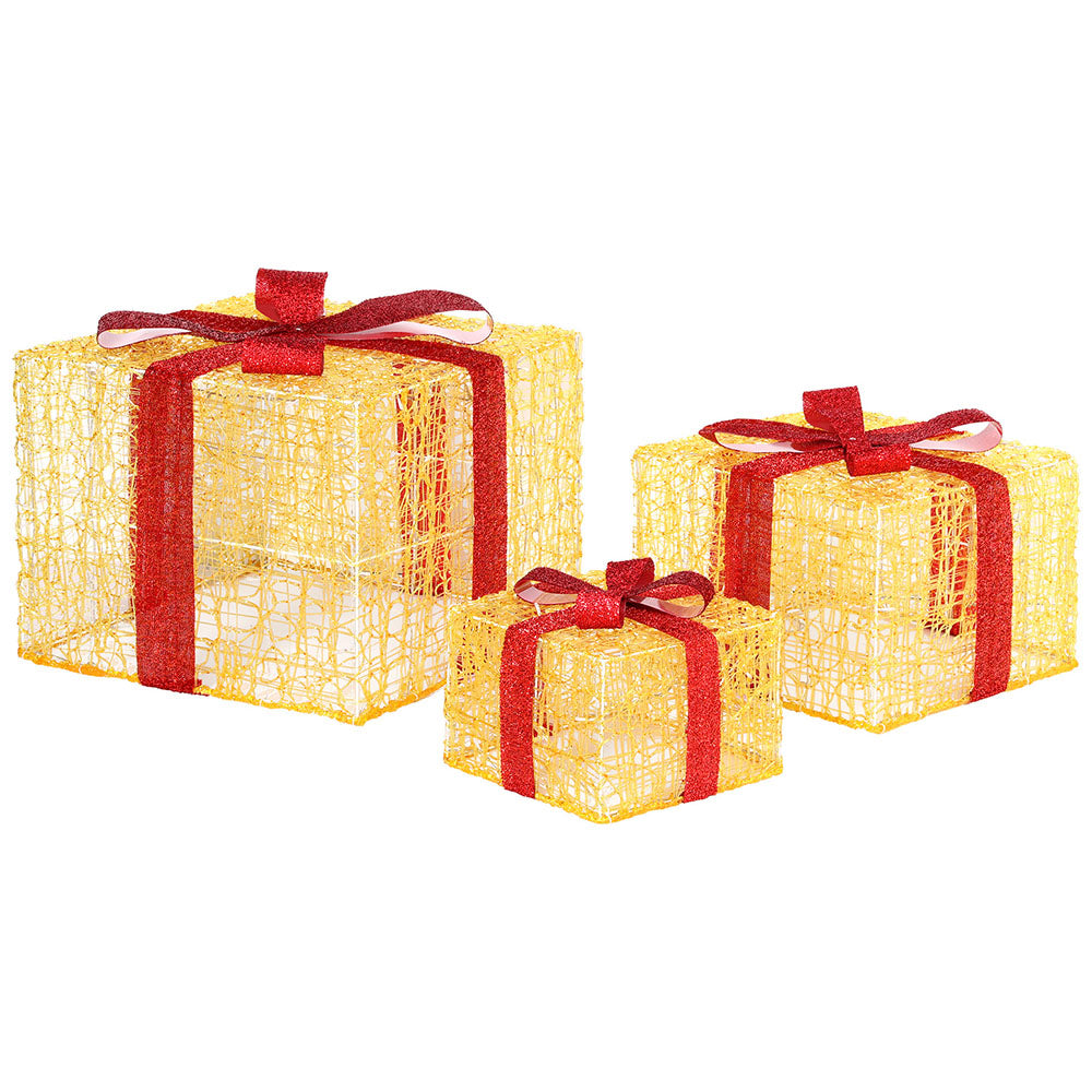 3 PCS Christmas Lights 240 LED Fairy Light Gift Box Decorations