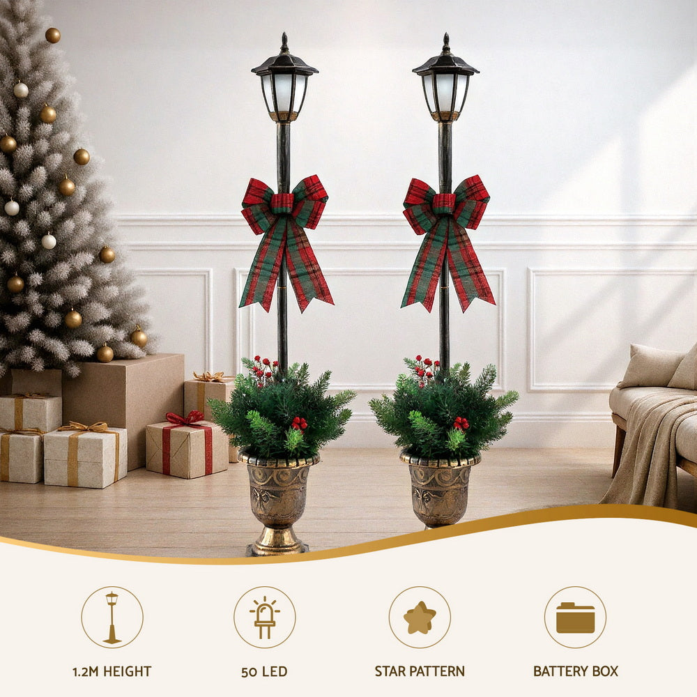 Christmas Lights 125cm Lamp Post 50 LED Fairy Light Decorations