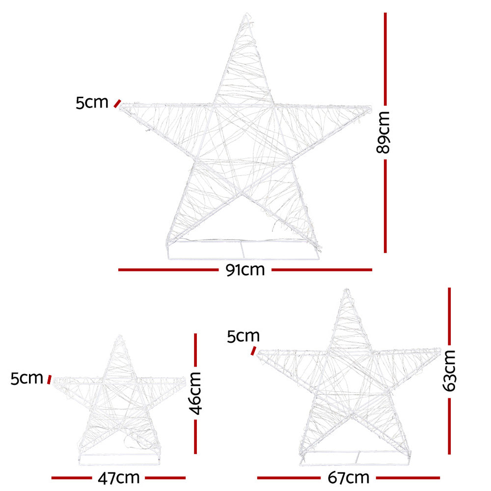 3 PCS Christmas Lights 900 LED Fairy Light Star Decorations