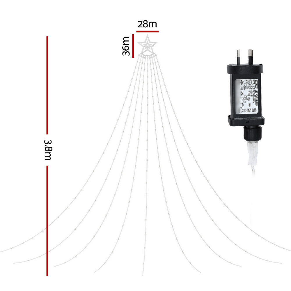 3.8M Christmas Lights Waterfall String Light 340 LED