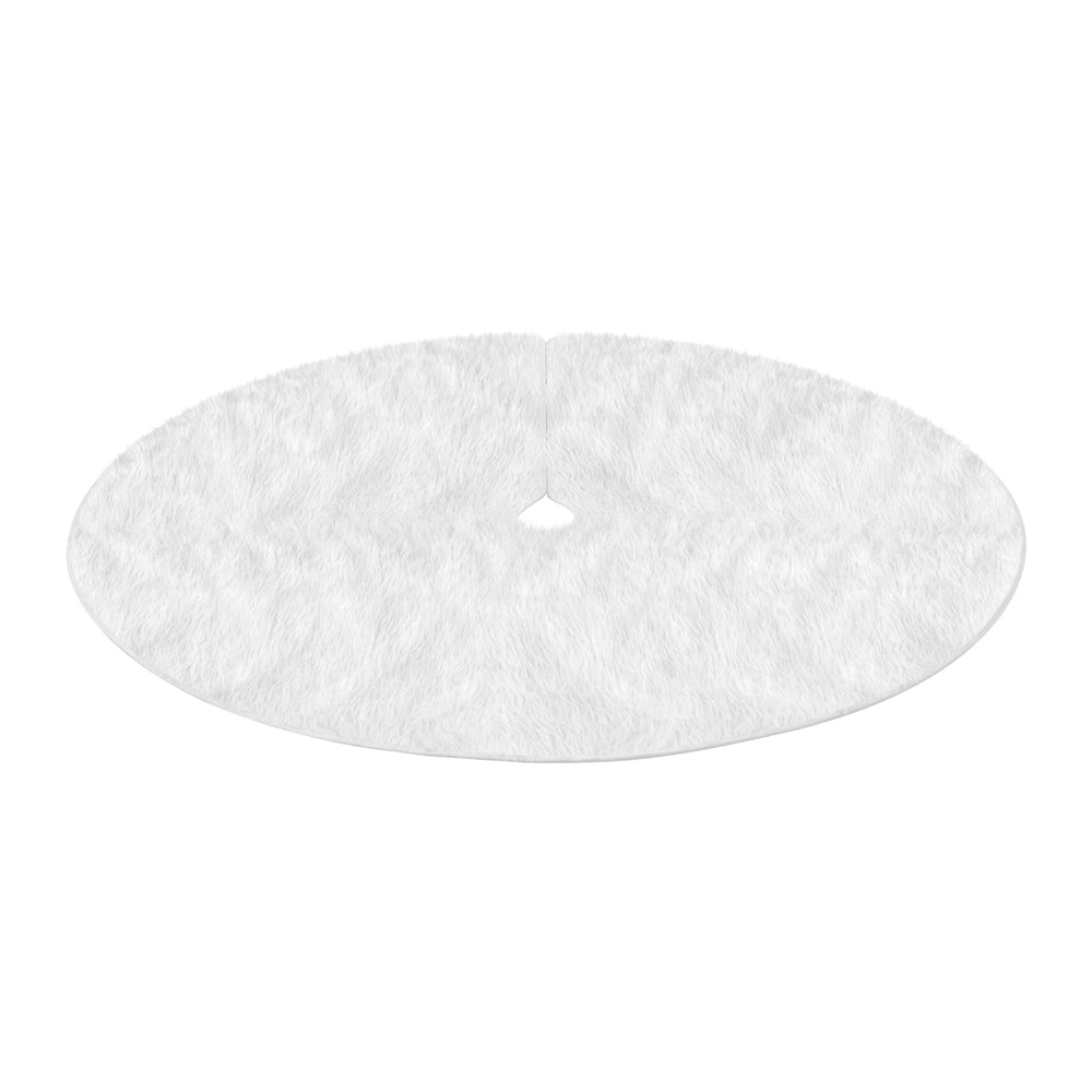 Christmas Tree Skirt 90cm Plush Xmas Fluffy Ornaments Decor White