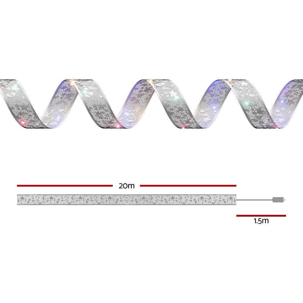 20M Christmas Lights Ribbon Fairy Light 200 LED Colored