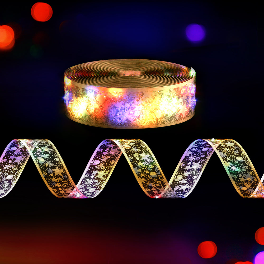 20M Christmas Lights Fairy Ribbon Light 200 LED Xmas Decor Golden