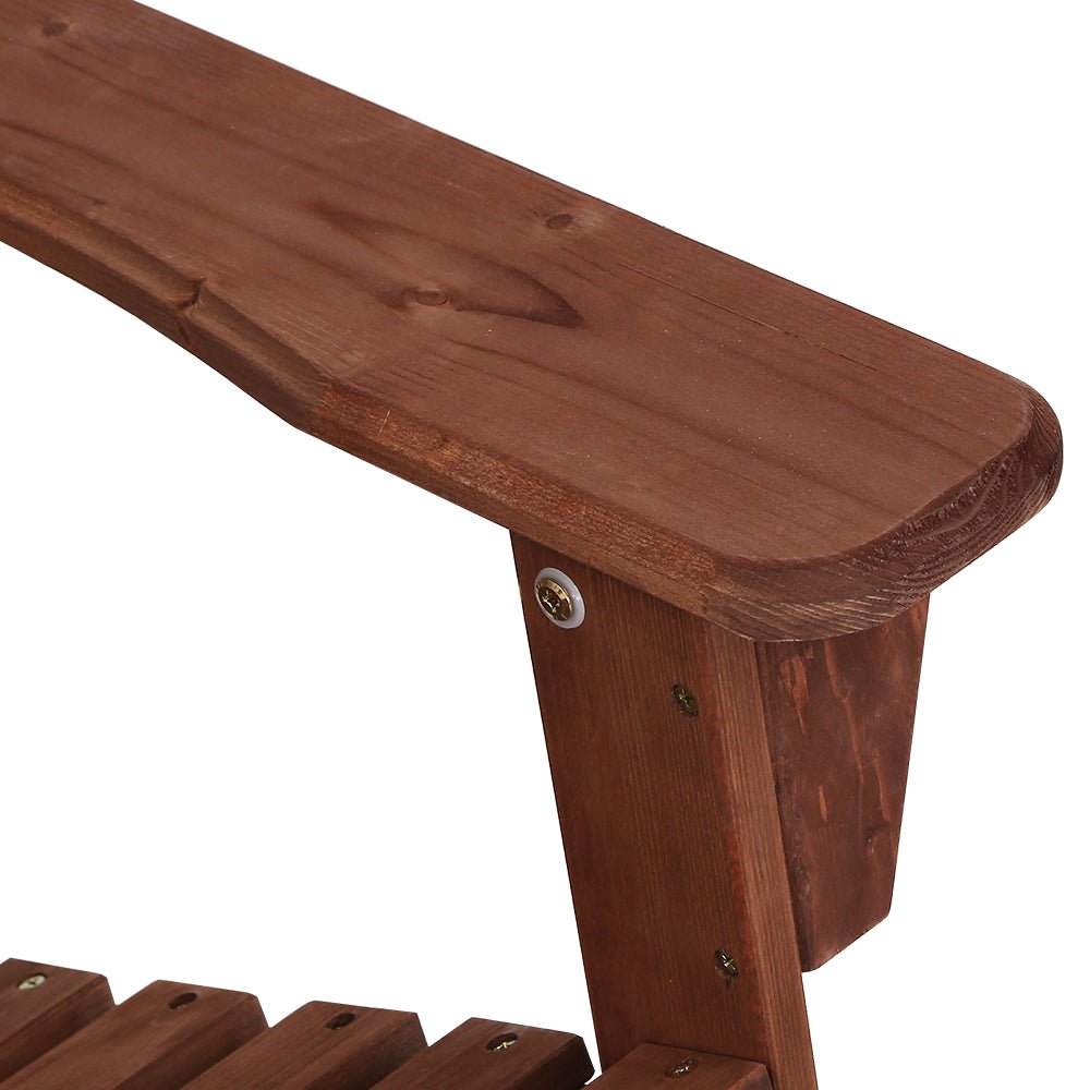 Adirondack Outdoor Chairs Wooden Beach Chair Patio Furniture Garden Brown - Furniture > Outdoor - Bedzy Australia