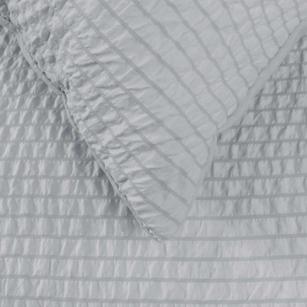 Ardor Ingrid Silver Seersucker Stripe Quilt Cover Set King - Home & Garden > Bedding - Bedzy Australia