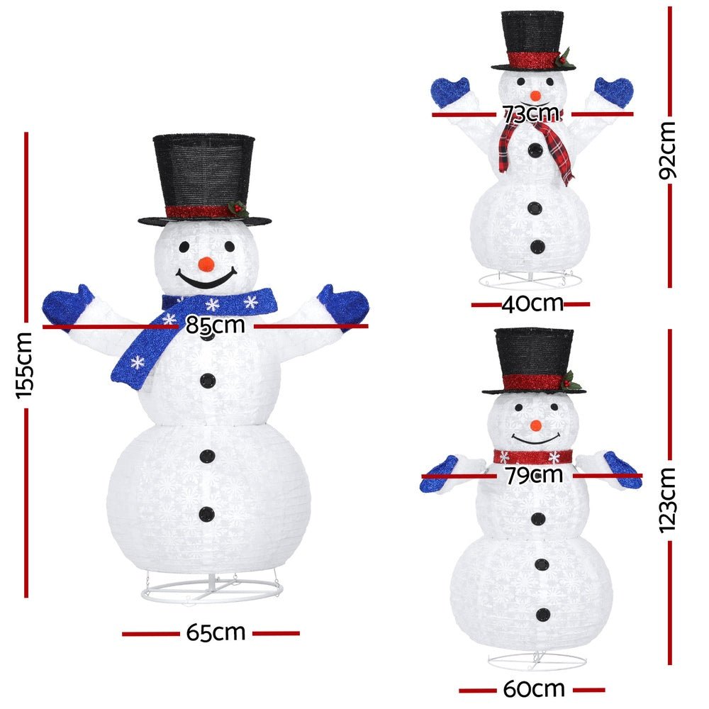 Christmas Lights 330 LED Fairy Light 3pcs Snowman Decorations Set - Occasions > Christmas > Outdoor Decorations & Lights - Bedzy Australia
