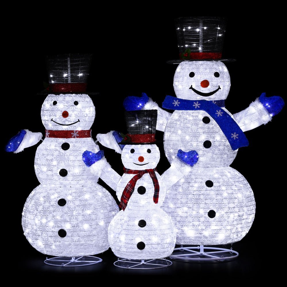 Christmas Lights 330 LED Fairy Light 3pcs Snowman Decorations Set - Occasions > Christmas > Outdoor Decorations & Lights - Bedzy Australia