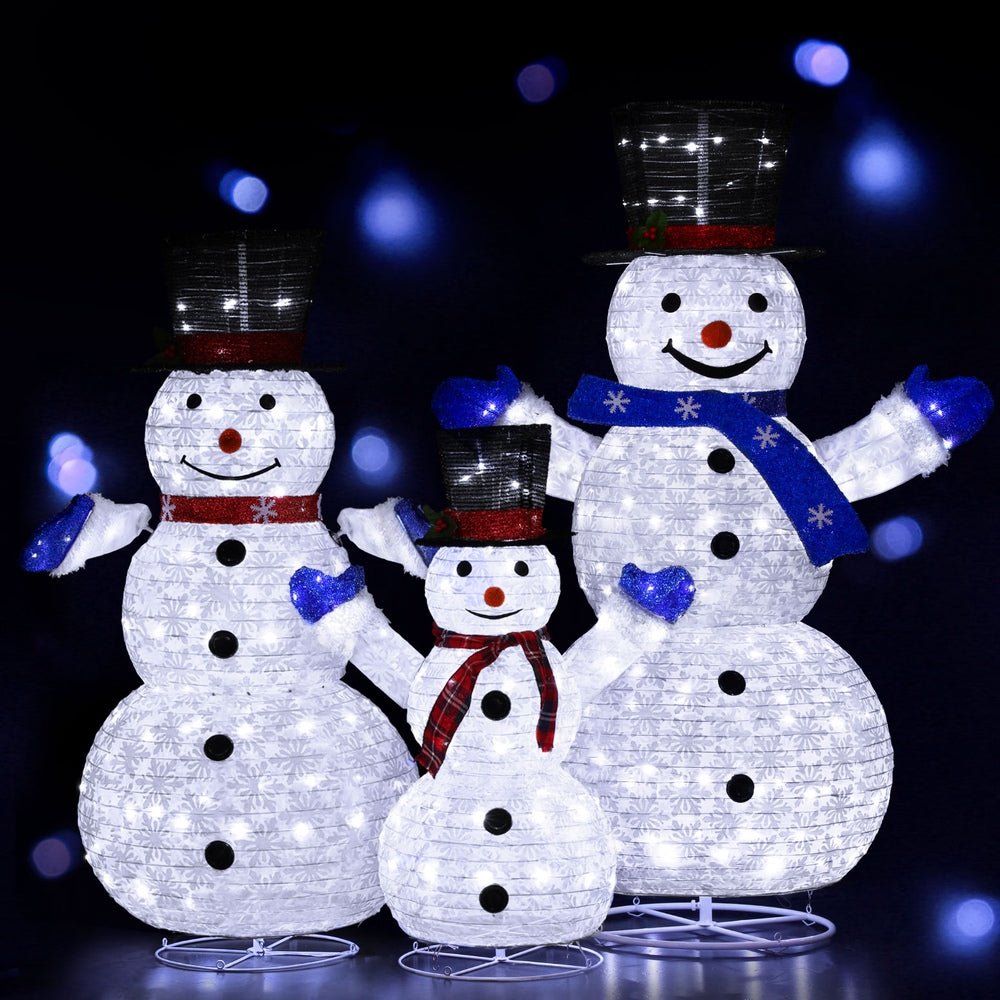 Christmas Lights 330 LED Fairy Light 3pcs Snowman Decorations Set - Occasions > Christmas > Outdoor Decorations & Lights - Bedzy Australia