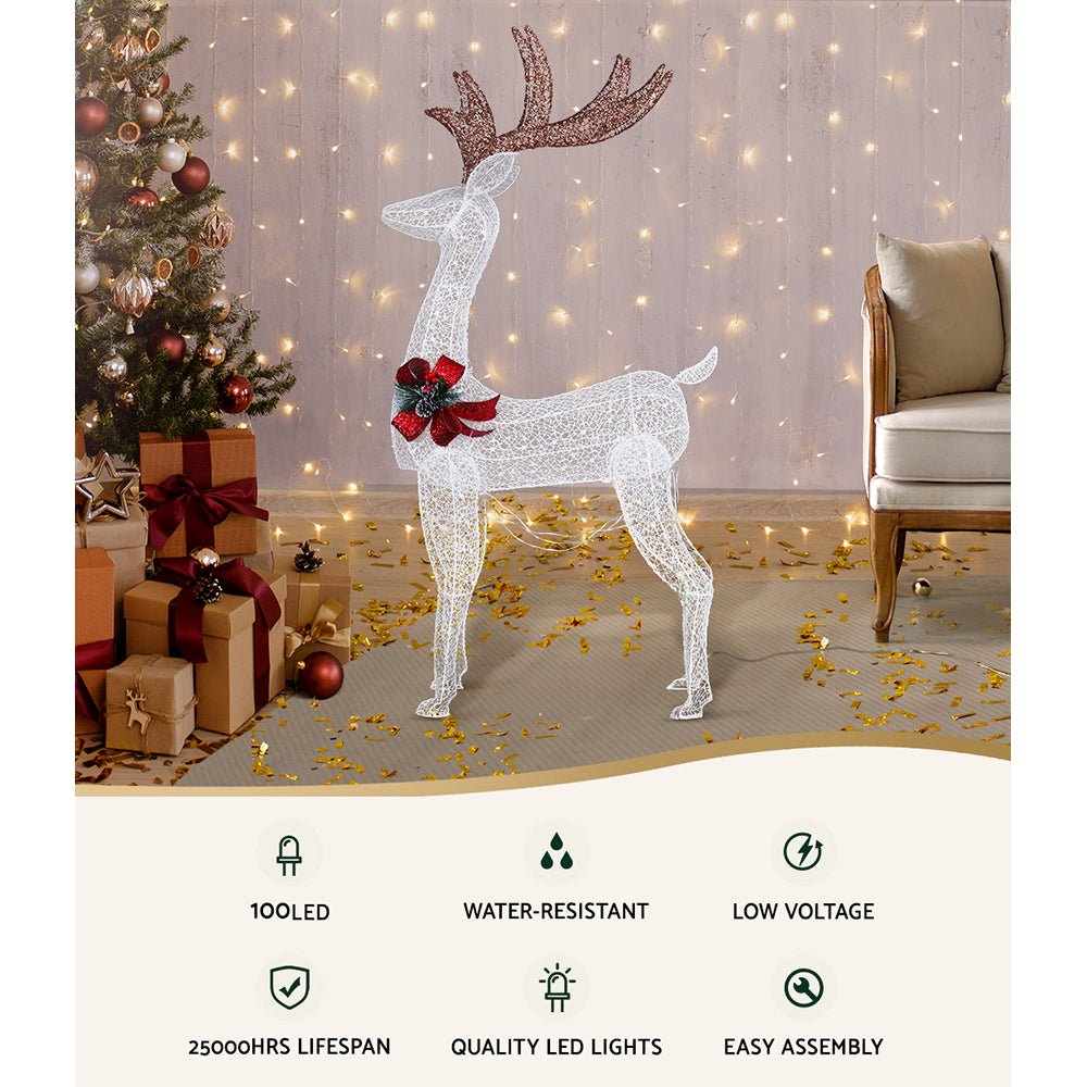 Christmas Lights Motif LED Rope Reindeer Waterproof Outdoor - Bedzy Australia