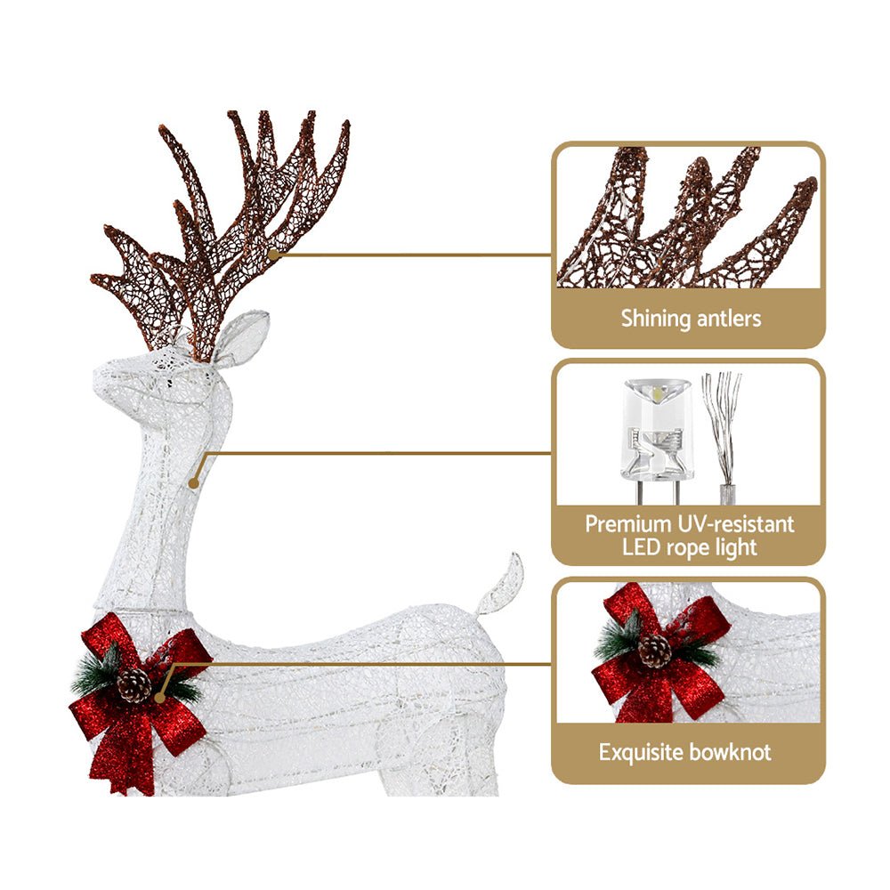 Christmas Lights Motif LED Rope Reindeer Waterproof Outdoor - Bedzy Australia