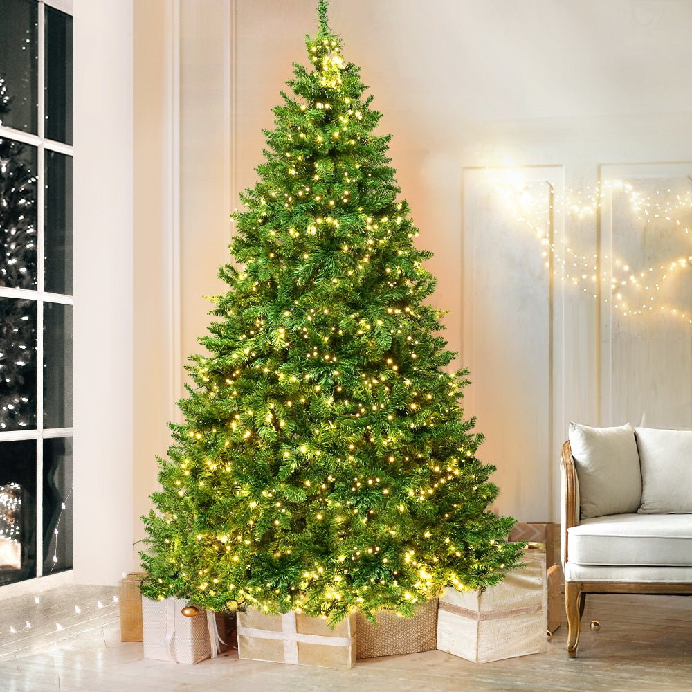 Christmas Tree 1.8M With 874 LED Lights Warm White Green - Bedzy Australia