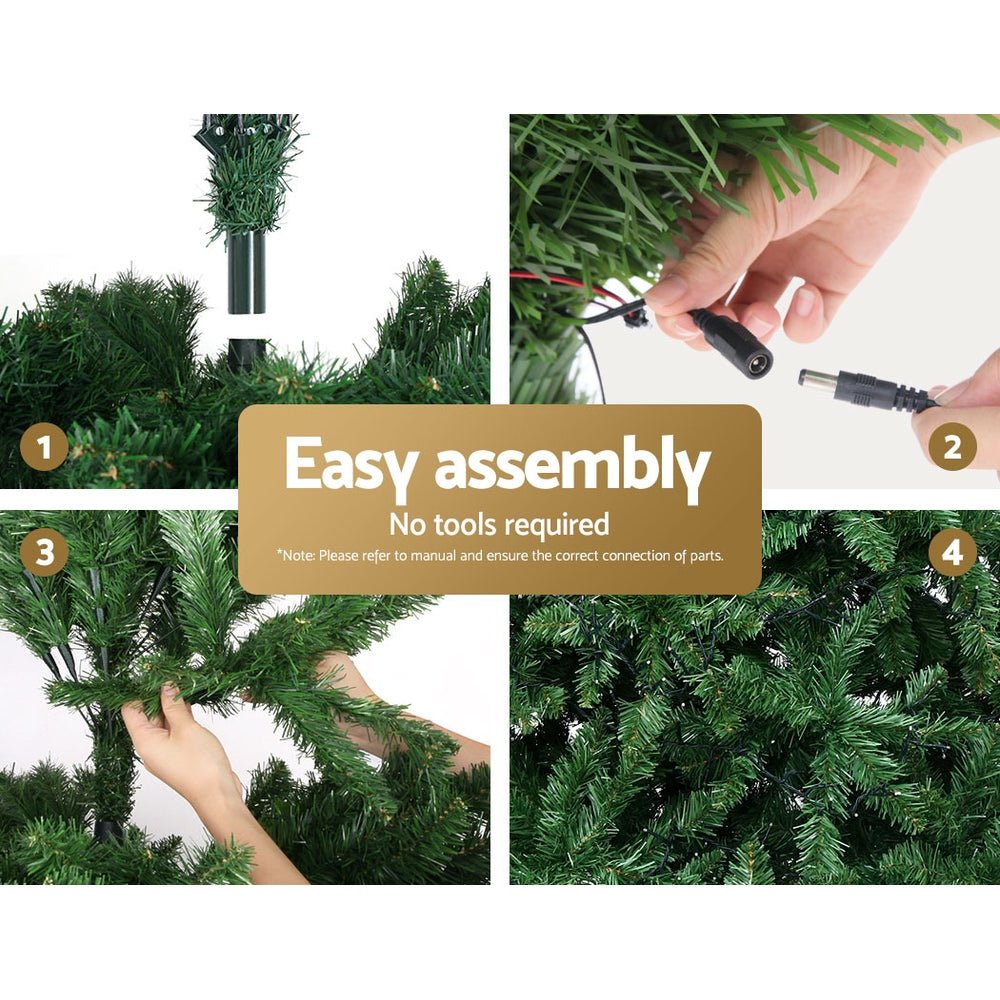 Christmas Tree 1.8M With 874 LED Lights Warm White Green - Bedzy Australia