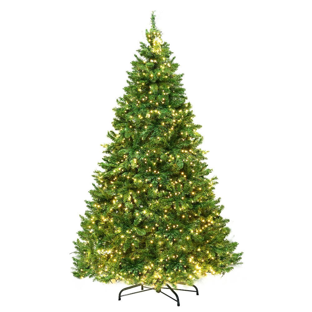 Christmas Tree 1.8M With 874 LED Lights Warm White Green - Bedzy Australia