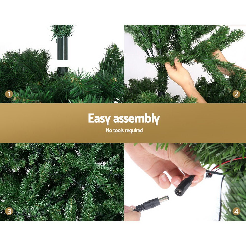 Christmas Tree 2.1M Green With 1134 LED Lights Multi Colour - Bedzy Australia