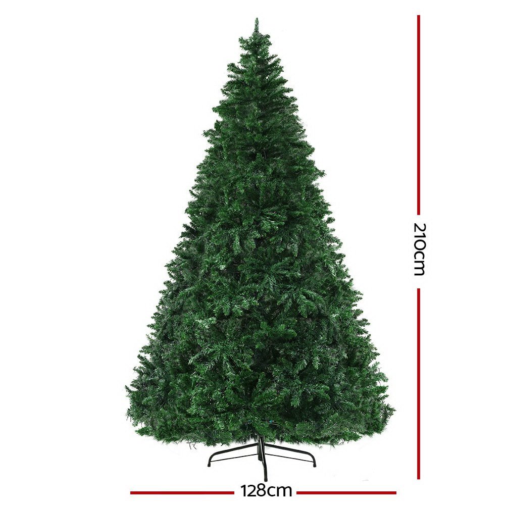 Christmas Tree 2.1M Green With 1134 LED Lights Multi Colour - Bedzy Australia
