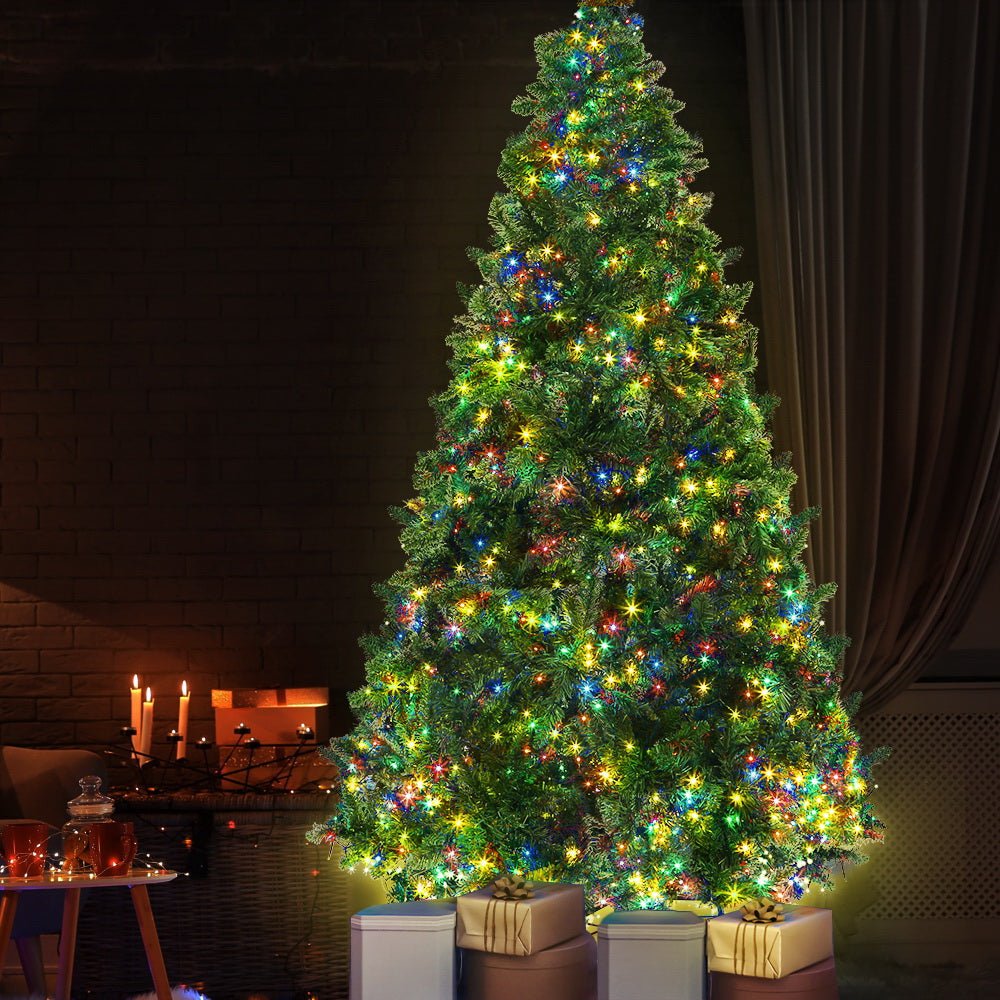 Christmas Tree 2.1M Green With 1134 LED Lights Multi Colour - Bedzy Australia