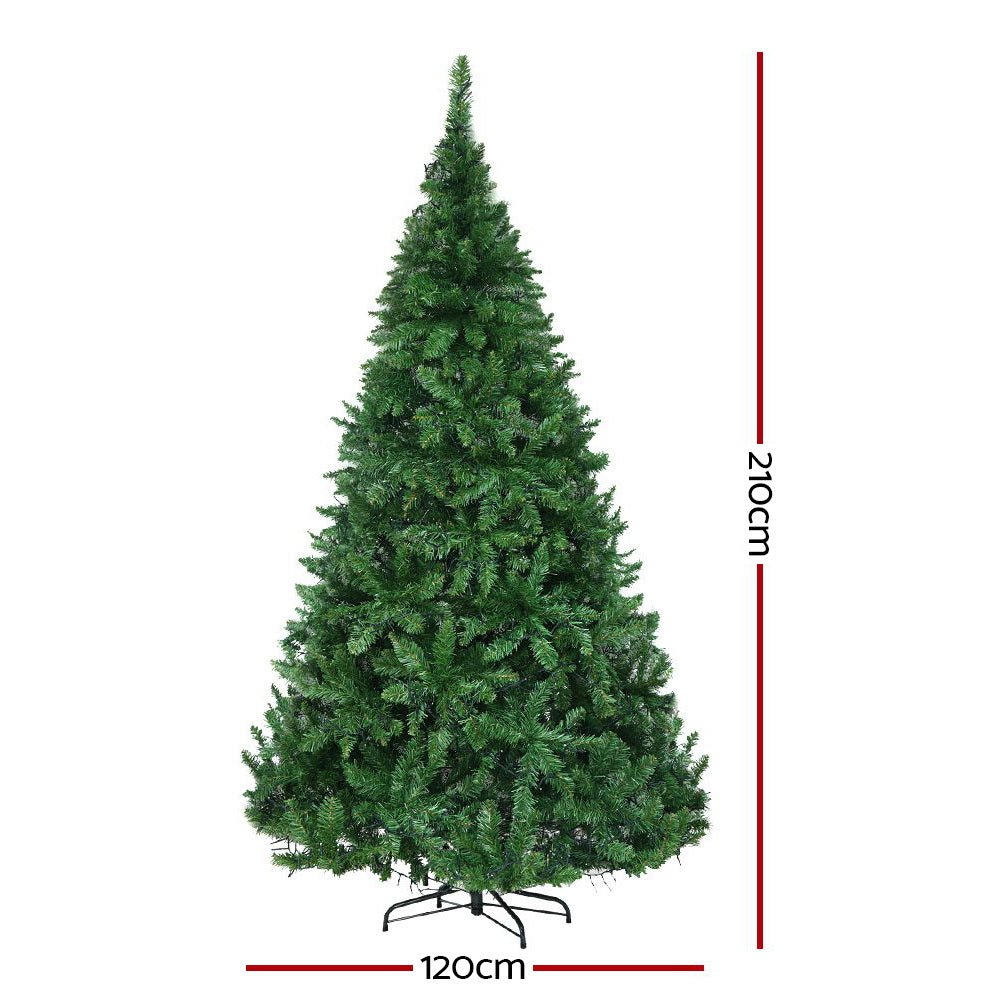 Christmas Tree 2.1M With 1134 LED Lights Warm White Green - Bedzy Australia
