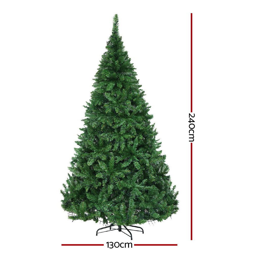 Christmas Tree 2.4M With 1488 LED Lights Warm White Green - Bedzy Australia