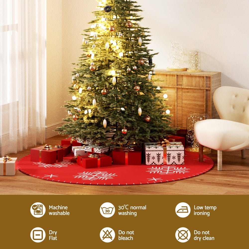 Christmas Tree Skirt 120cm Snowflake Ornaments Party Decorations - Occasions > Christmas > Christmas Decorations - Bedzy Australia