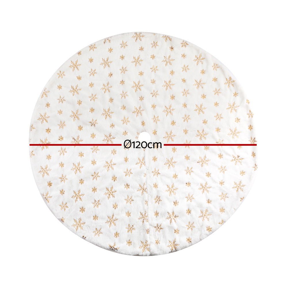 Christmas Tree Skirt 120cm Snowflake Ornaments Xmas Decorations - Occasions > Christmas > Christmas Decorations - Bedzy Australia