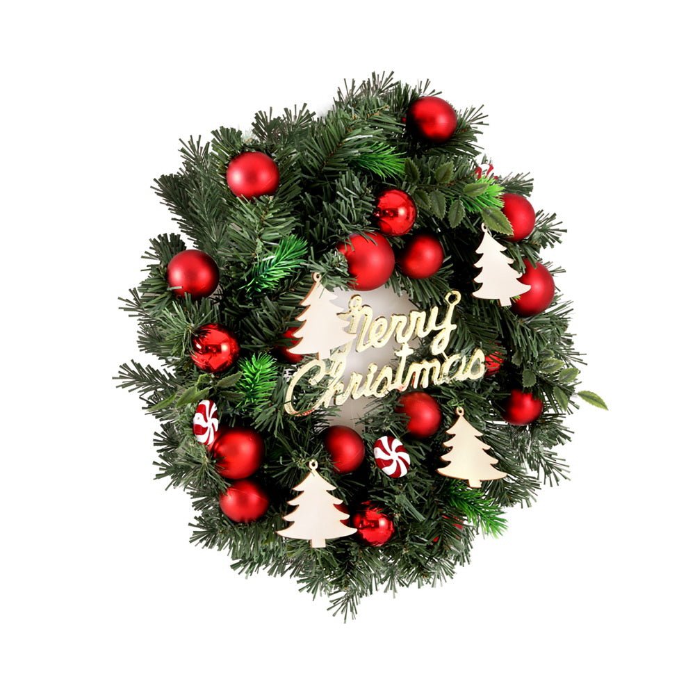 Christmas Wreath 40CM Xmas Garland Baubles Ornaments Party Decor - Occasions > Christmas > Christmas Wreaths & Garlands - Bedzy Australia