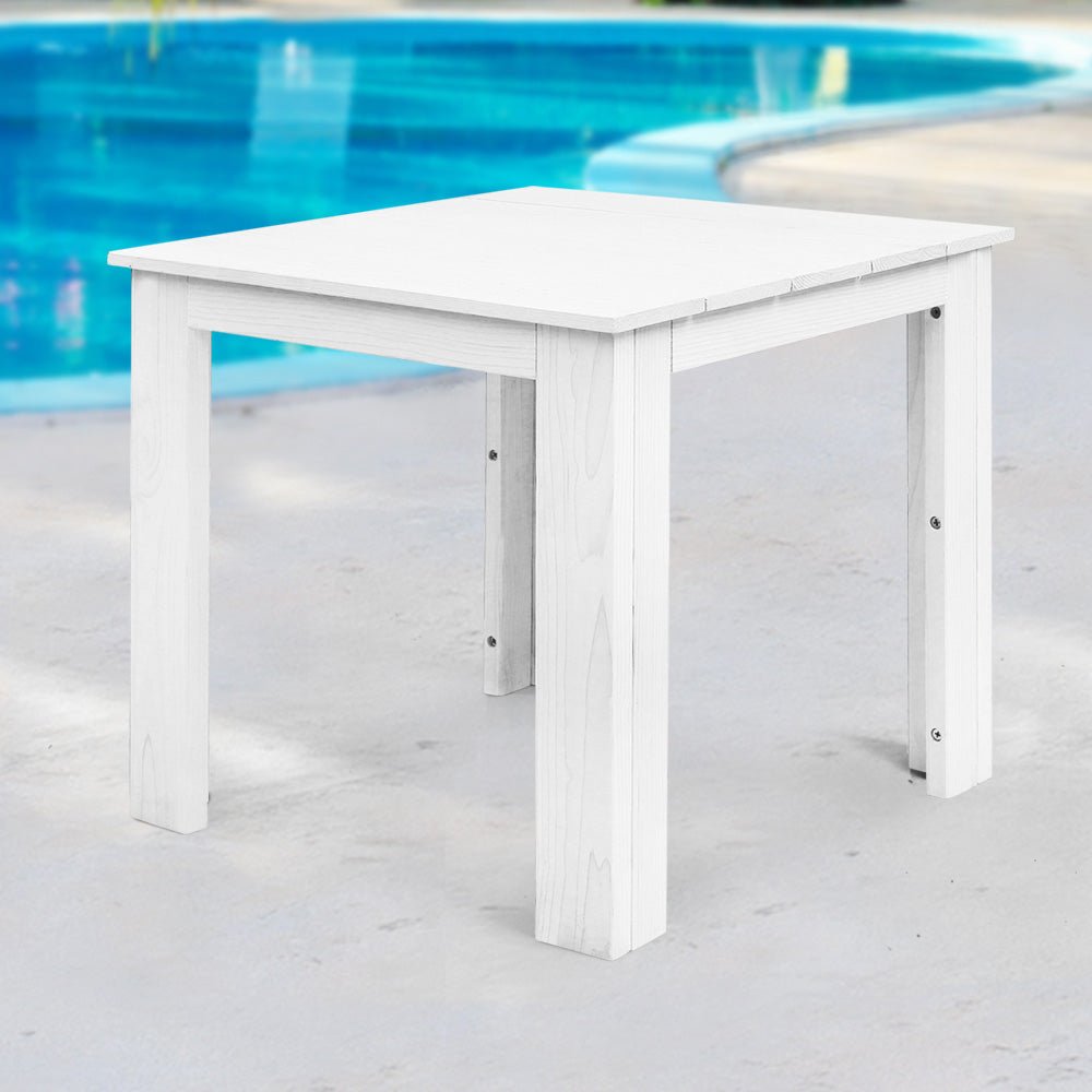 Coffee Side Table Wooden Desk Outdoor Furniture Camping Garden White - Furniture > Outdoor - Bedzy Australia