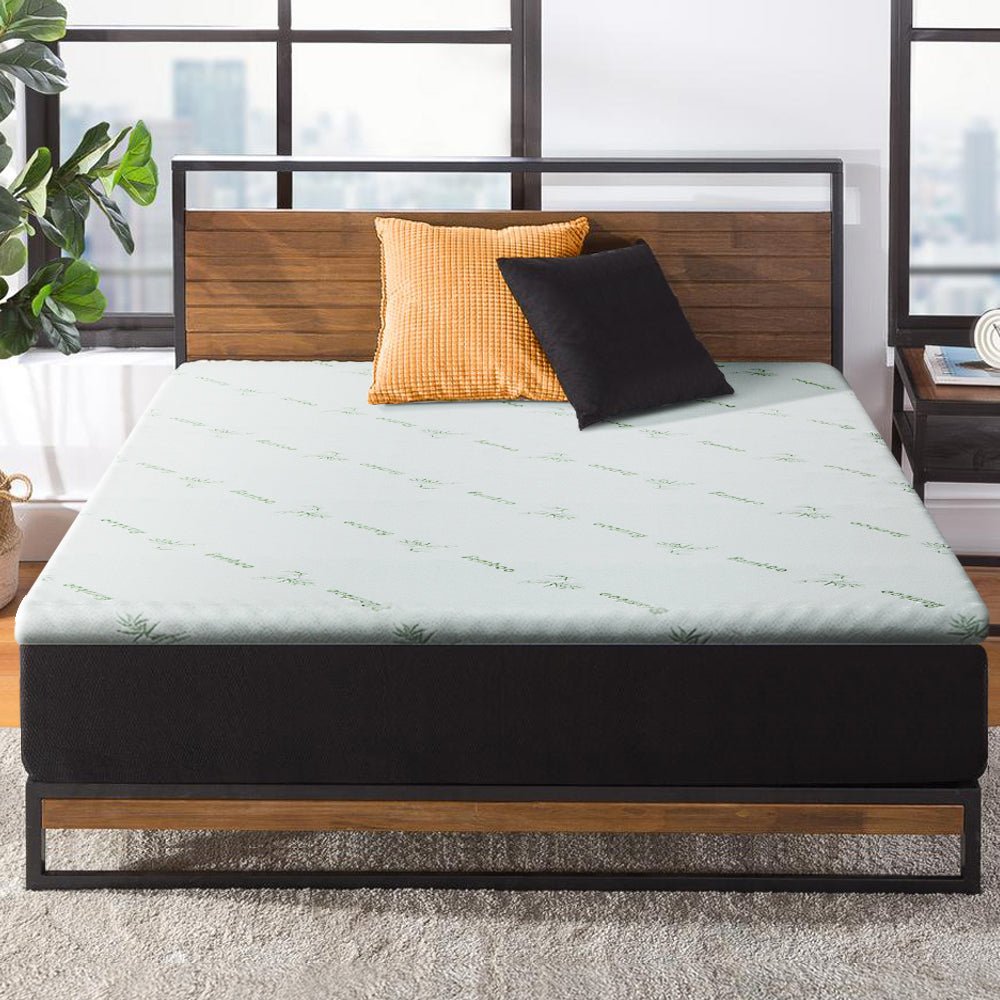 Cool Gel Memory Foam Mattress Topper w/Bamboo Cover 5cm - Single - Bedzy Australia