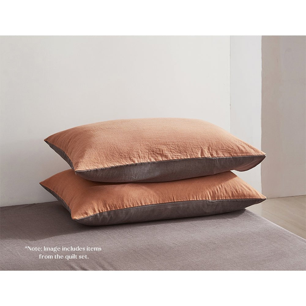 Deluxe Sheet Set Cotton Sheets Double Orange Brown - Bedzy Australia