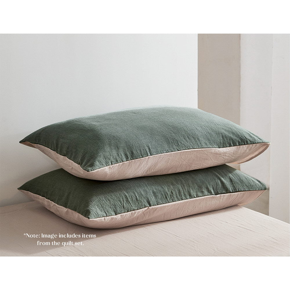 Deluxe Sheet Set Cotton Sheets Single Green Beige - Bedzy Australia