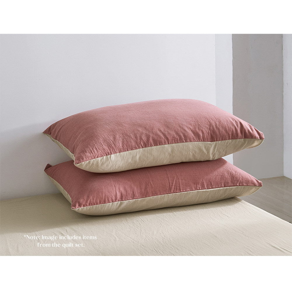 Deluxe Sheet Set Cotton Sheets Single Red Beige - Bedzy Australia