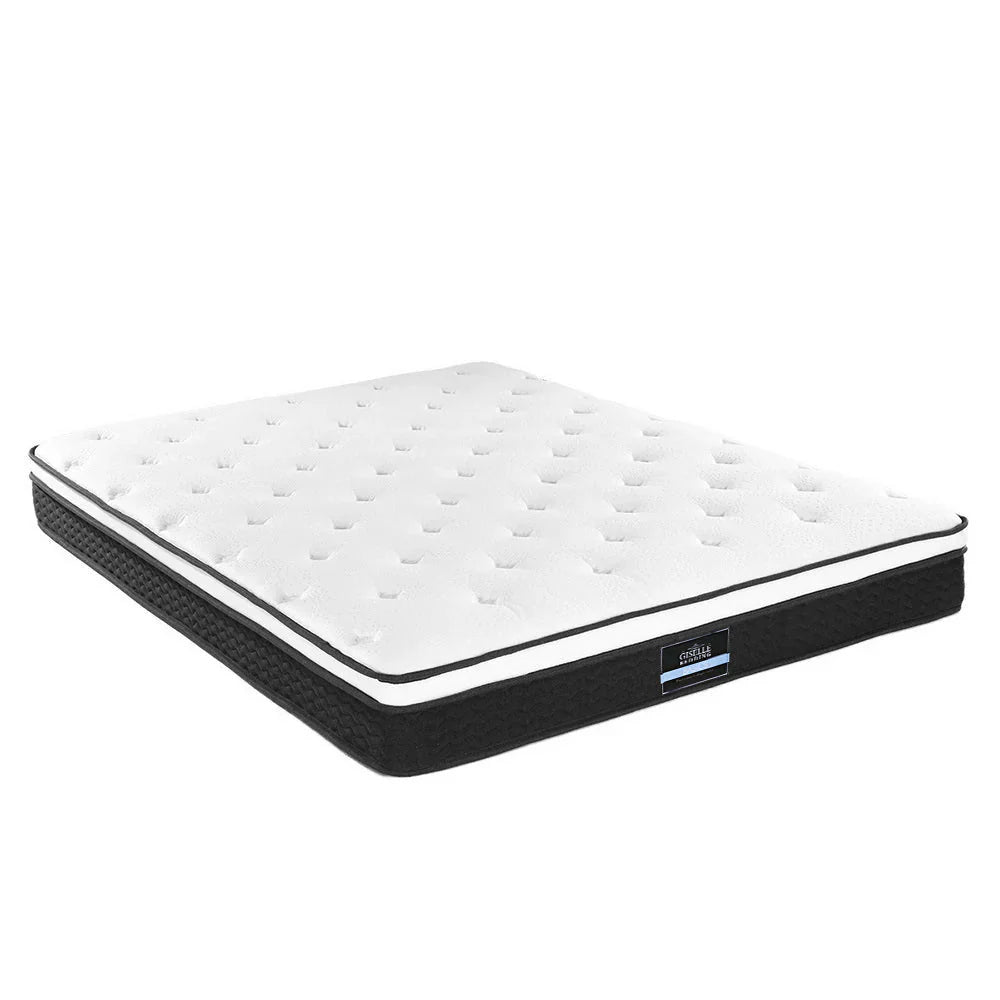 Double Package | Dorilla Gas Lift Storage Bed Frame Beige & Bonita Pillow Top Mattress Medium Firm shown isolated on white background