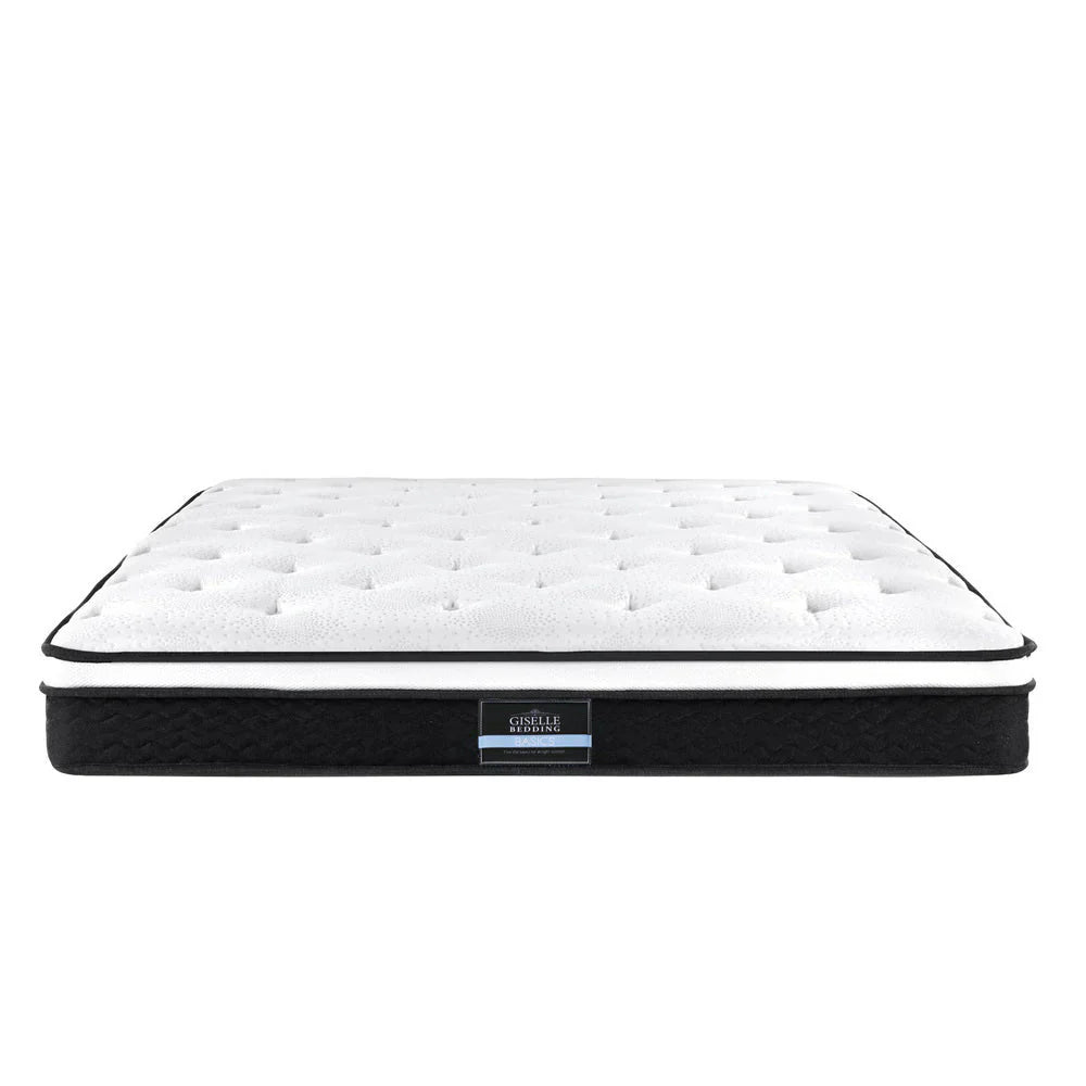 Double Package | Dorilla Gas Lift Storage Bed Frame Beige & Bonita Pillow Top Mattress Medium Firm shown in white and black tones
