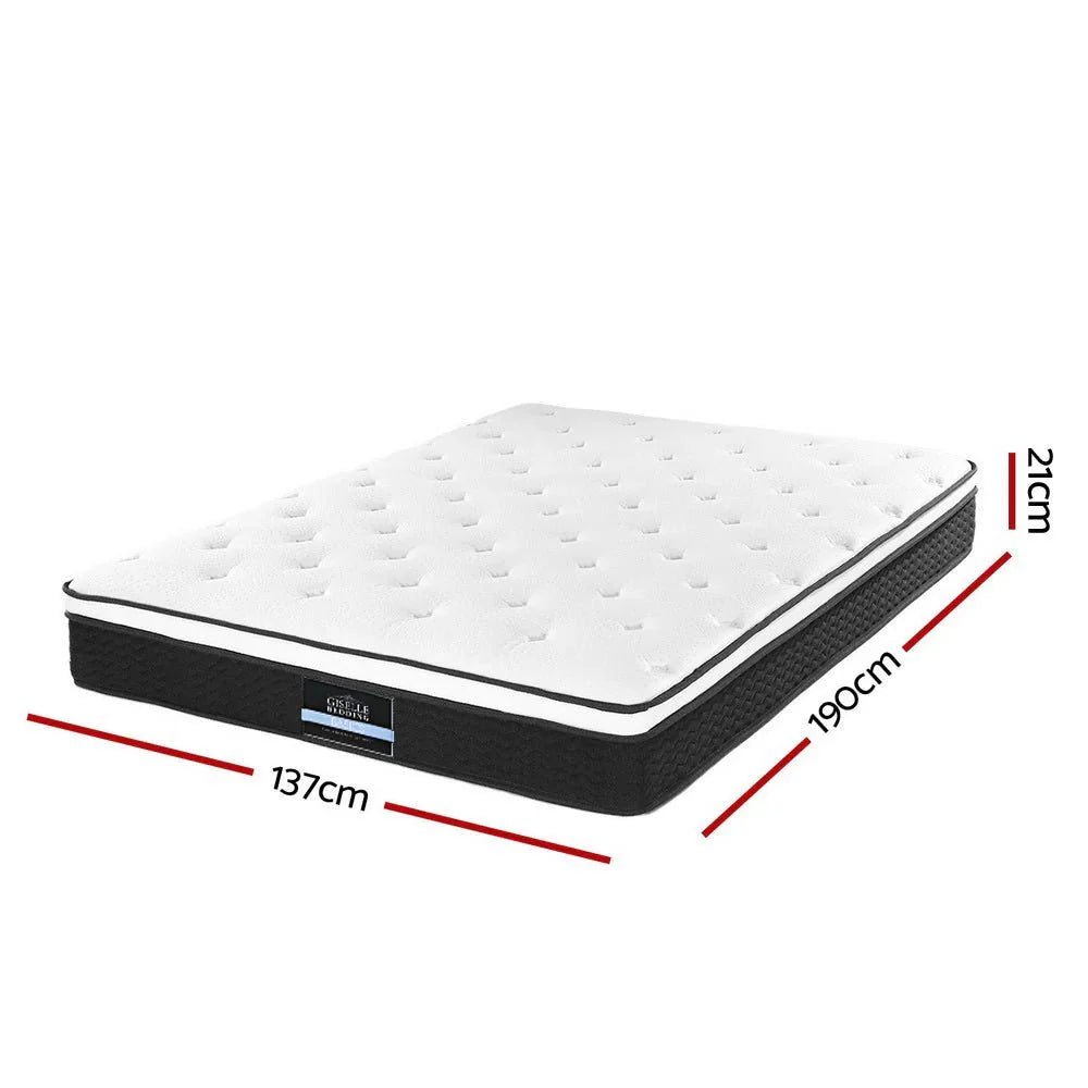 Double Package | Dorilla Gas Lift Storage Bed Frame Beige & Bonita Pillow Top Mattress (Medium Firm), mattress dimensions shown