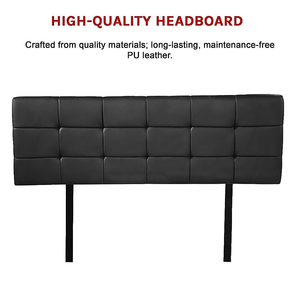 Double Size | Deluxe Headboard Bedhead (Black) - Bedzy Australia