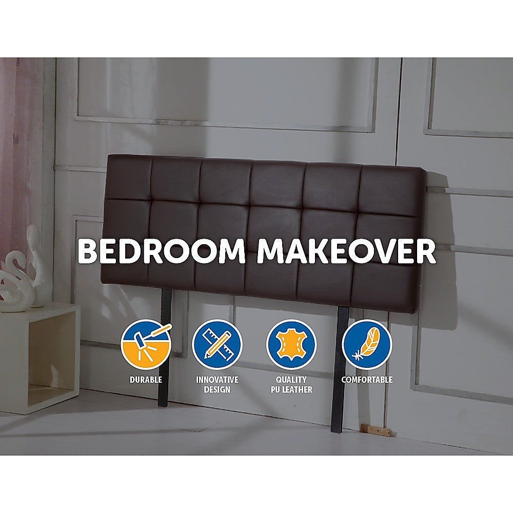 Double Size | Deluxe Headboard Bedhead (Brown) - Bedzy Australia